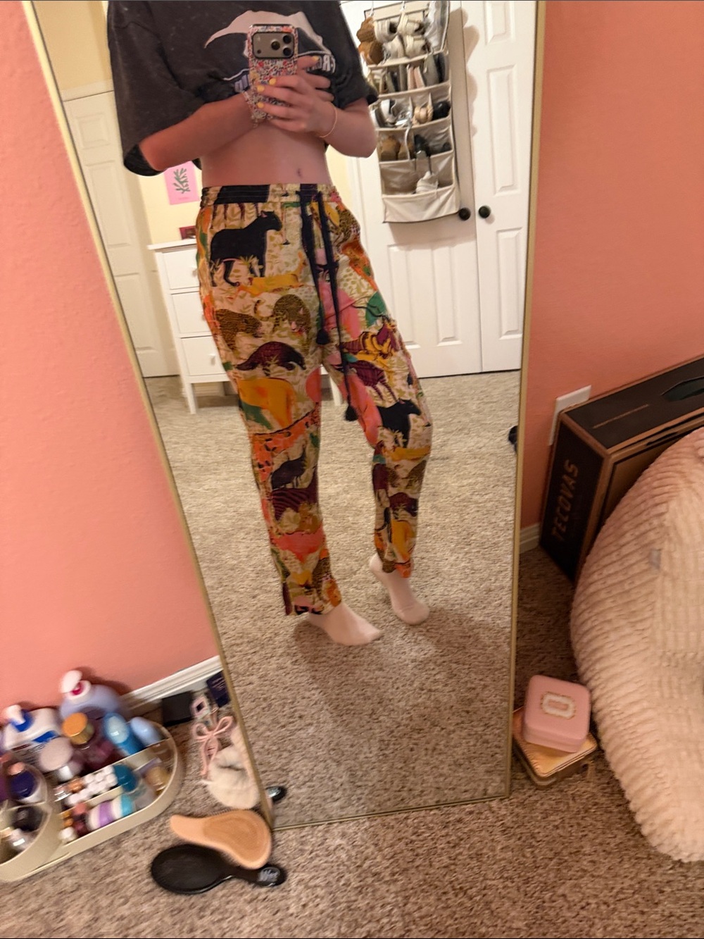 J crew Wild Safari Print Drawstring Pants - Multicolor - Picture 3 of 4